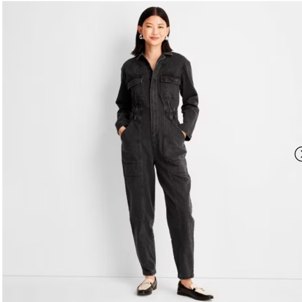 Women's Long Sleeve Denim Jumpsuit - Universal Thread Size 10 NWT